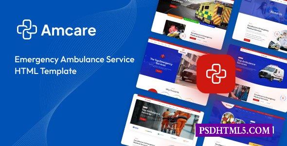 Amcare-救护车服务HTML模板-尚睿切图网