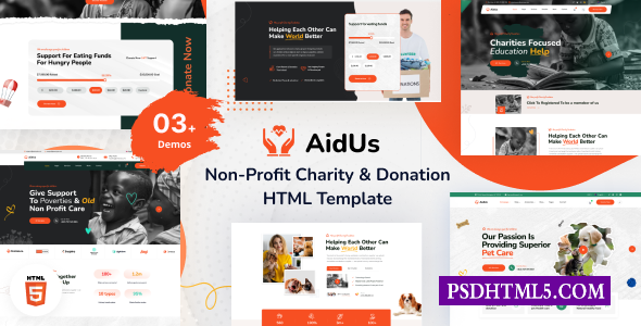 AidUs-筹款和；慈善HTML模板-尚睿切图网