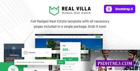 Real Villa-房地产HTML5模板-尚睿切图网