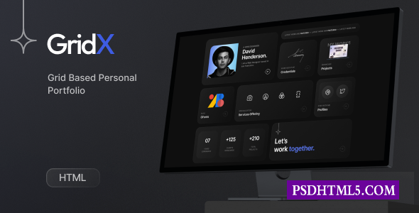 Gridx-个人作品集HTML-尚睿切图网