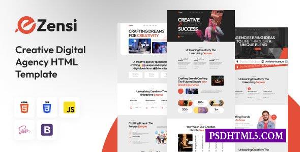 Ezensi-创意数字代理HTML模板-尚睿切图网