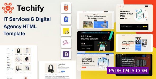 Techify-IT服务和；数字代理HTML模板-尚睿切图网
