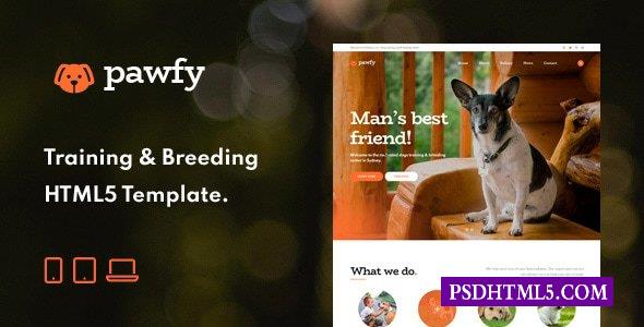 Pawfy–狗狗美容；育种HTML模板-尚睿切图网