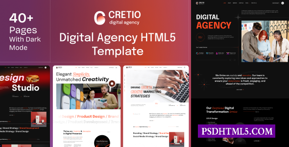 Cretio–数字代理HTML模板-尚睿切图网