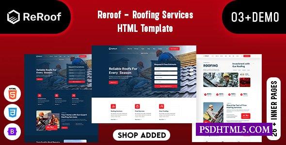 Reroof–屋顶服务HTML模板-尚睿切图网