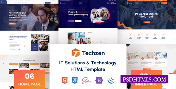 Techzen v1.0-IT解决方案和；技术HTML模板-尚睿切图网