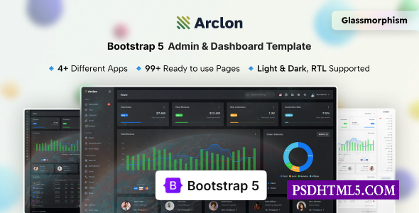 Arclon v1.0-管理和；仪表板模板-尚睿切图网