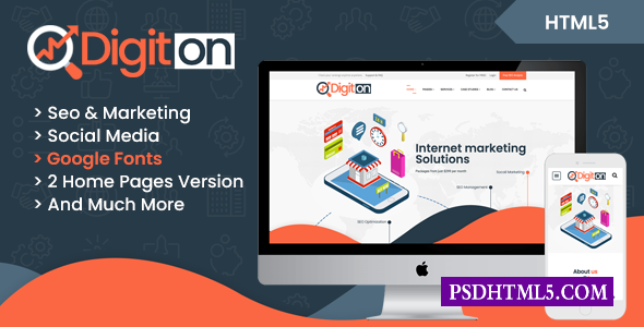 Digiton-搜索引擎优化和数字代理HTML模板-尚睿切图网