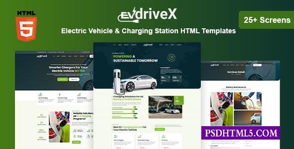 EVdriveX-电动汽车和；充电站HTML模板-尚睿切图网