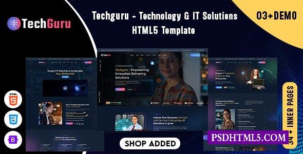 Techguru-技术与；IT解决方案HTML5模板-尚睿切图网