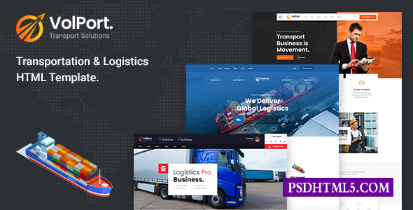 Volport-物流与；运输业务HTML5模板-尚睿切图网