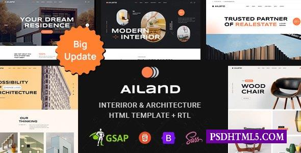 爱兰-现代室内设计；架构HTML模板+RTL-尚睿切图网