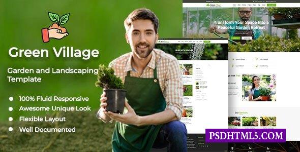 绿色村庄-花园和景观响应HTML5模板-尚睿切图网