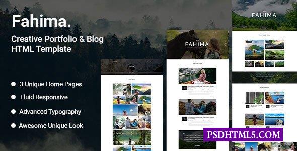 Fahima-创意作品集；博客HTML模板-尚睿切图网