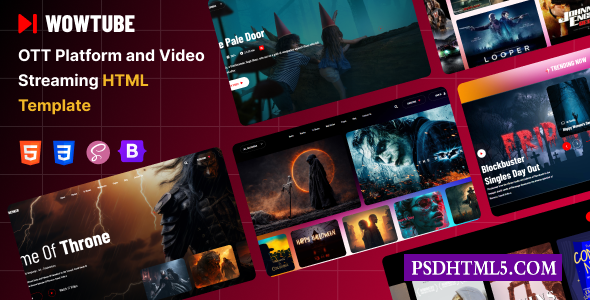 WowTube-OTT平台和视频流HTML模板-尚睿切图网