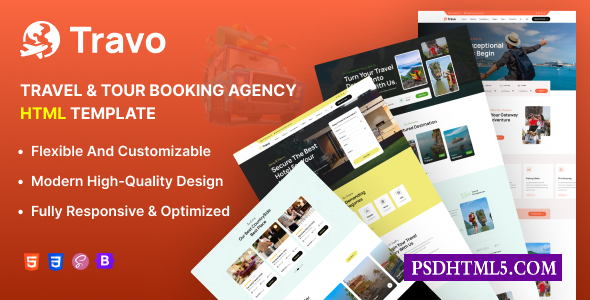 Travo-旅游预订Html模板-尚睿切图网