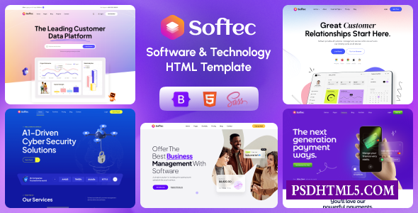 Softec-软件和；技术HTML模板-尚睿切图网