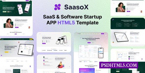 SaasoX-软件即服务（SaaS）；软件应用程序启动HTML5模板-尚睿切图网