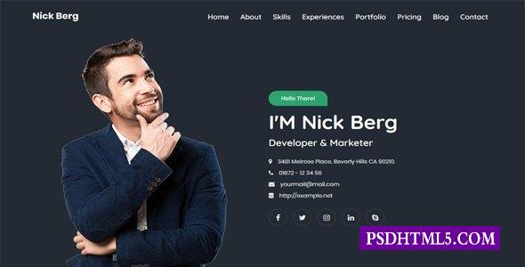 Nick Berg-个人投资组合模板-尚睿切图网