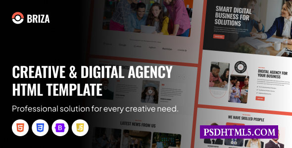 Briza–创意数字代理HTML模板-尚睿切图网