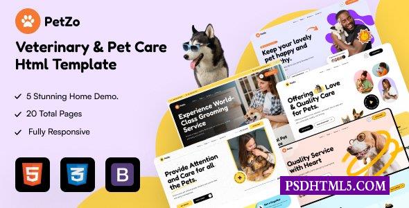 PetZo-兽医和；宠物护理HTML模板-尚睿切图网