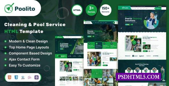 Poolito-清洁服务HTML模板-尚睿切图网