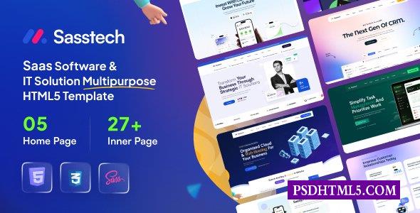 SassTech–软件即服务（SaaS）；IT解决方案多用途HTML模板-尚睿切图网