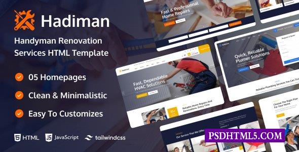 Hadiman-杂工装修服务HTML模板-尚睿切图网