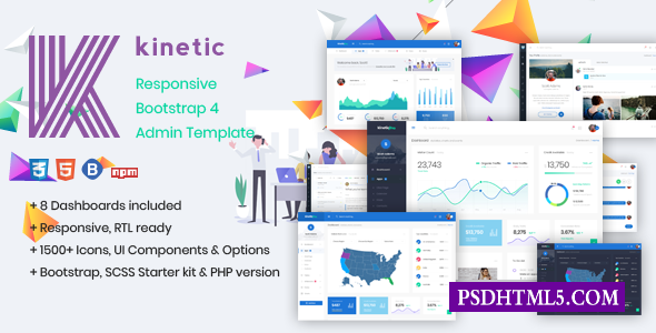 Kinetic-HTML Bootstrap 4管理模板-尚睿切图网