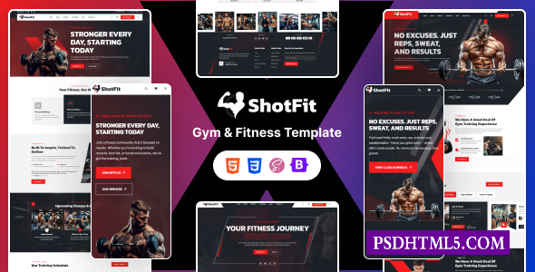 Shotfit-健身房；健身教练HTML模板-尚睿切图网
