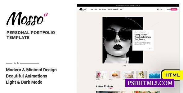 Mosso-个人作品集HTML模板-尚睿切图网