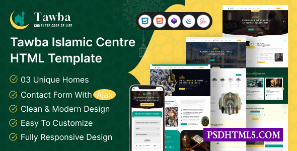 Tawba-伊斯兰中心HTML模板-尚睿切图网