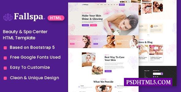 Fallspa-美容与护理；水疗中心HTML模板-尚睿切图网