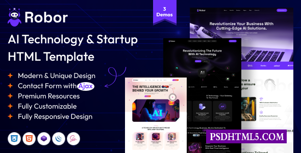 Robor–人工智能和自动化集成HTML模板-尚睿切图网