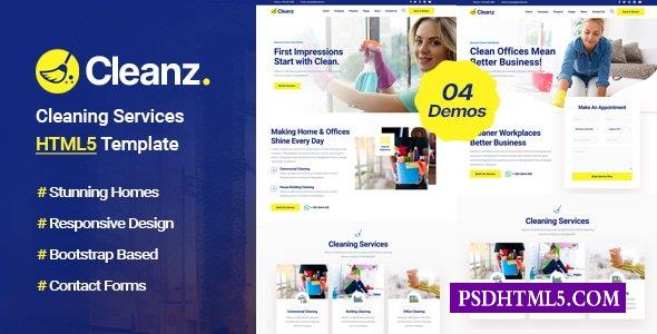 Cleanz-清洁服务HTML模板-尚睿切图网