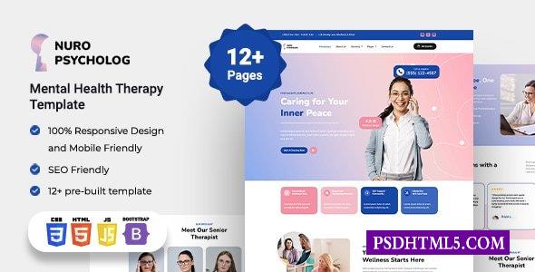 Nuro-心理健康与；治疗HTML Bootstrap 5模板-尚睿切图网