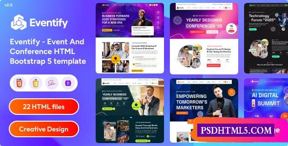 Eventify v2.1.0-事件和；会议HTML Bootstrap 5模板-尚睿切图网