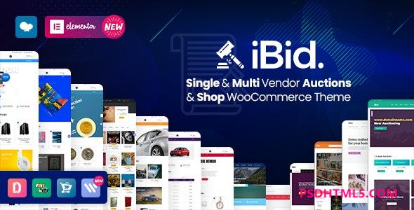 iBid v4.1-多供应商拍卖WooCommerce主题 -尚睿切图网