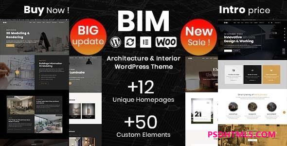 BIM v1.3.7-建筑与设计；室内设计元素WordPress主题 -尚睿切图网