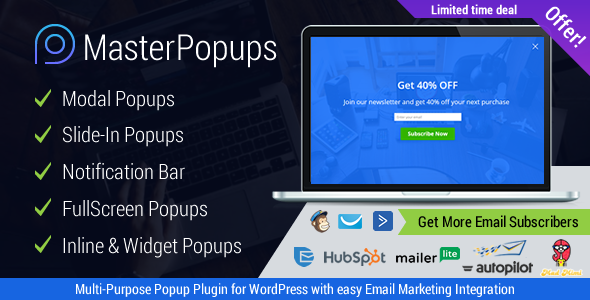 Master Popups v3.9.1-潜在客户开发弹出插件；高级脚本、插件和；手机 -尚睿切图网