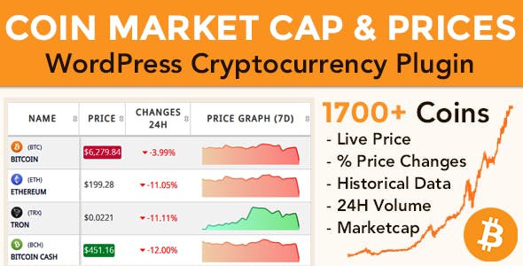 硬币市值；Prices v5.5.6-WordPress加密货币插件；高级脚本、插件和；手机 -尚睿切图网