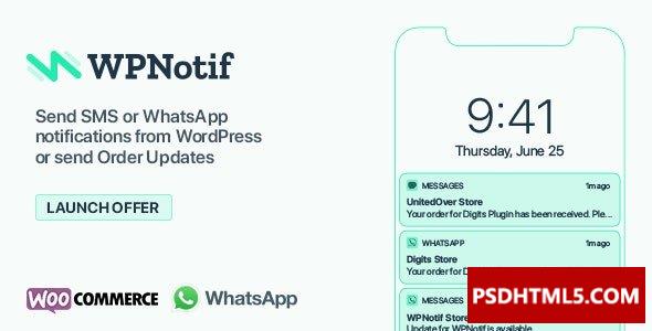 WPNotif v3.0.0-WordPress短信和；WhatsApp通知；高级脚本、插件和；手机 -尚睿切图网