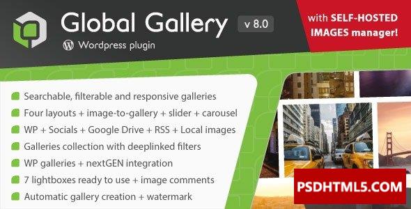 Global Gallery v9.0.0-Wordpress响应式图库；高级脚本、插件和；手机 -尚睿切图网