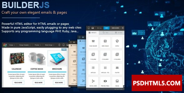 BuilderJS v5.0.7-HTML电子邮件和；页面生成器&raquo；高级脚本、插件和；手机 -尚睿切图网
