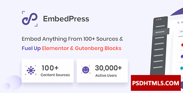 EmbedPress Pro v3.6.6；高级脚本、插件和；手机 -尚睿切图网