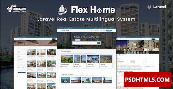 Flex Home v2.54.1-Laravel房地产多语言系统-null；高级脚本、插件和；手机 -尚睿切图网