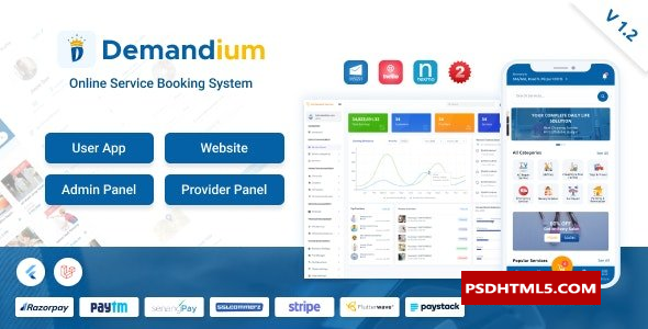 Demandium v2.6-带管理面板的多提供商按需、杂工、家庭服务应用程序-为空&raquo；高级脚本、插件和；手机 -尚睿切图网