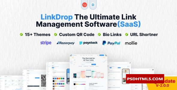 Linkdrop v3.6.0-SaaS链接管理工具；高级脚本、插件和；手机 -尚睿切图网