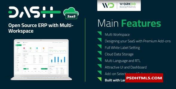 WorkDo Dash SaaS v4.4-具有多工作区的开源ERP-为空；高级脚本、插件和；手机 -尚睿切图网