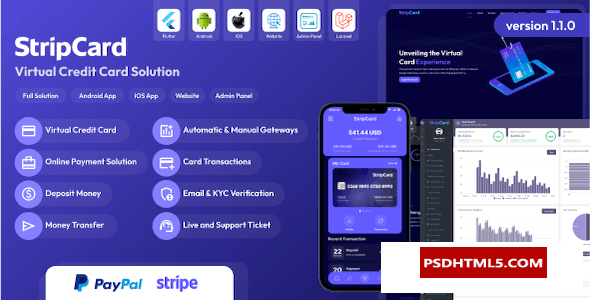 StripCard v3.5.0-虚拟信用卡解决方案-空；高级脚本、插件和；手机 -尚睿切图网